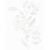 Weiße Linienblumen Kontrast