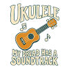 Lustiger Ukulele-spieler Dunkler Humor