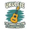 Lustiger Ukulele-spieler Dunkler Humor