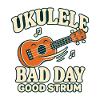 Lustiger Ukulele-spieler Dunkler Humor