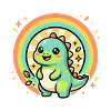 Süßer Dino Regenbogen Glow
