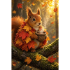 Herbstfreund Eichhörnchen mit Becher