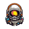 Bunter Astronautenhelm Grafik