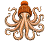 Oktopus mit Mütze