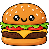 Kuscheliger Hamburger Cartoon