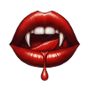 Vampir-Lippenbiss mit Tropf
