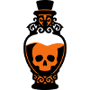 Totenkopf Giftflasche Grafik
