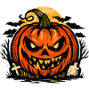Grimmiger Halloween Kürbis