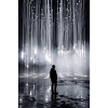 Leuchtende Lichtfall-Silhouette