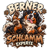 Berner Sennenhund im Schlammabenteuer