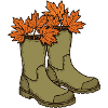Gummistiefel voller Herbstlaub