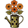 Herbstblumen in der Gießkanne
