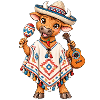Mexiko Stier mit Poncho