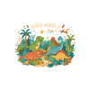 Dino Welt: bunte Urzeit-Szene