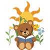 Teddy Blumen Kinder Lesen Design