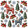 Dala-Stil-Weihnachtsvolkspferde
