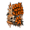 Love Never Dies Gothic Skull