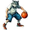 Wölfe Basketballer / Basketball Wolf