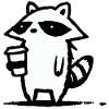 Raccoon Latte Schwarzweiß
