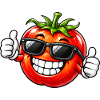 Coole Tomate Vegan Vegetarisch Cartoon