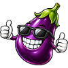 Coole Aubergine Cartoon Vegetarisch Sommer