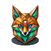 Geometrischer Fuchs Kristall Low Poly Design