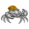 Krabbe mit gelber Mütze