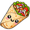 Kawaii Burrito Wrap Cartoon