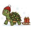 Weihnachts-Schildkröte mit Lichterkette