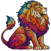 Regenbogen-Löwe im Schwungdesign