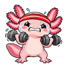 Fitness Axolotl beim Hanteltraining