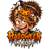 Lustiges Halloween-Motiv Halloween im Kopf