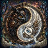 Steampunk Yin Yang Eule