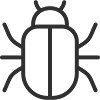 Bug-Malware-Linien-Symbol