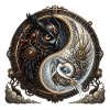 Steampunk Yin Yang Eule