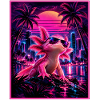 Retro Synthwave Axolotl – 80er Neon Design