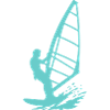 Windsurfer Silhouette im Meer