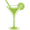 Grünes Limetten-Cocktailglas Silhouette