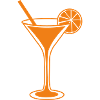Orangen Cocktailglas Linienkunst