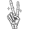 Skelett-Hand Rockzeichen Glow