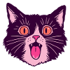 Retro Miauende Schwarze Katze
