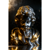 Goldene Cherub-Büste mit Felsgeste