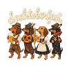 Dackel in Tracht mit Bier & Brezel