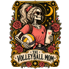 Volleyballmom Skelette Rosen Print