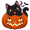 Katzen im Kürbis Halloween