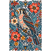 Gotische Whimsigoth-Raben-Krähe-Blumenvogelkunst
