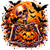 Skelett mit Pumpkin Halloween-Motiv