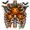 Halloween-Rippen mit Kürbis