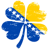 Bosnien Flagge Vierblättriges Kleeblatt used