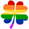 Regenbogen Flagge Vierblättriges Kleeblatt